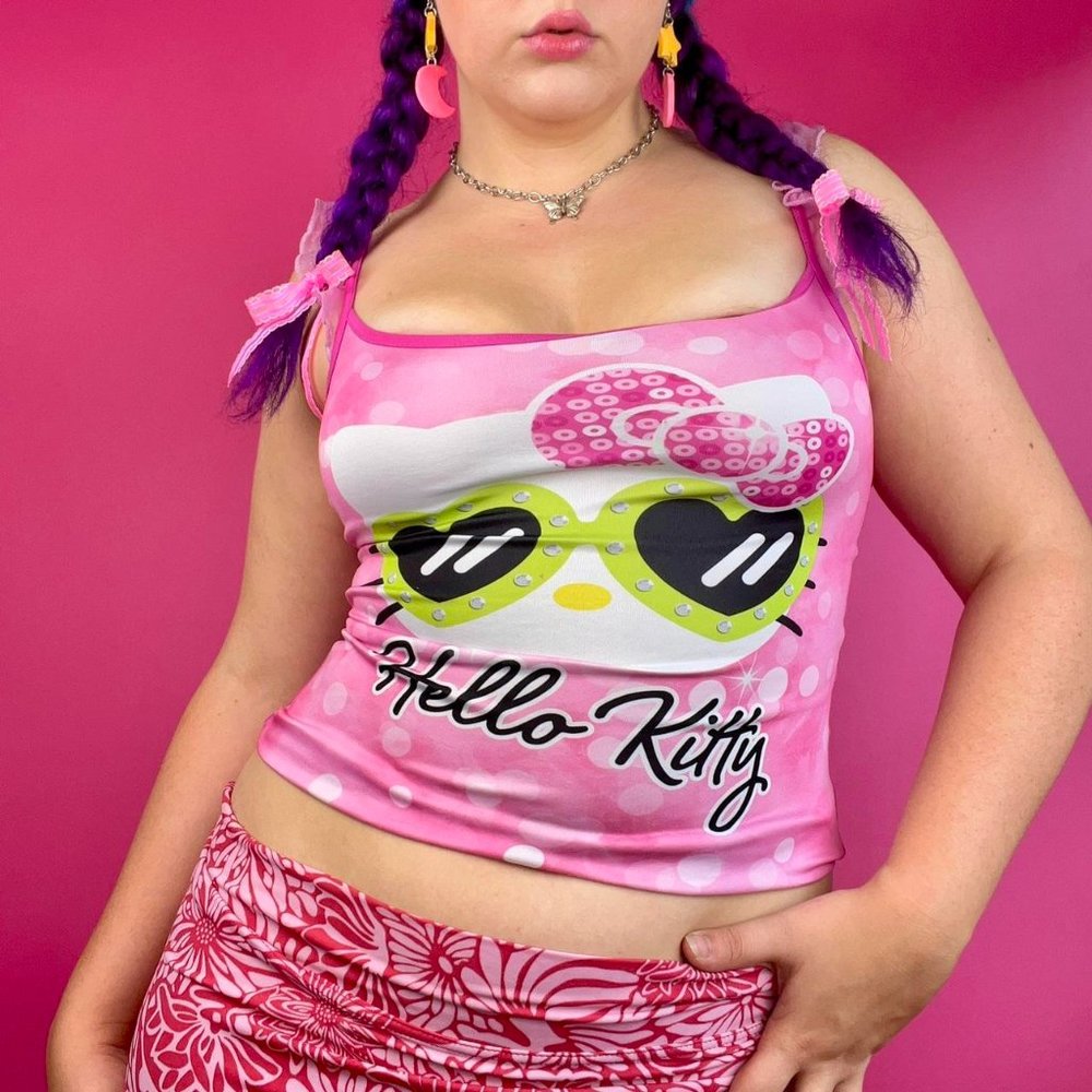 Hello Kitty ruffle sleeve tank size small